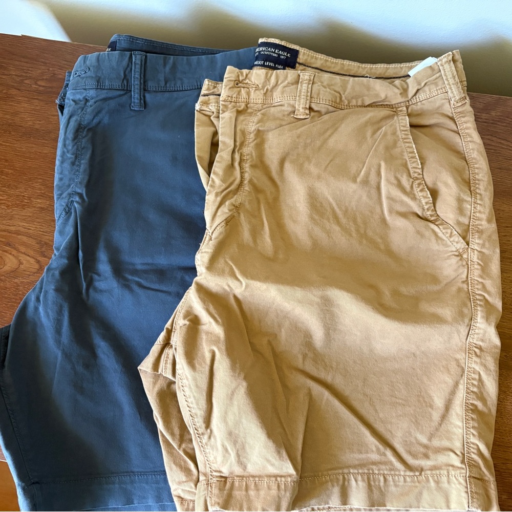 American Eagle Outfitters Tan and Blue Chinos